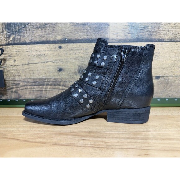 Zodiac Adele Triple Buckle Leather Studded Women’s Black Heeled Booties Sz 9 - Picture 2 of 13